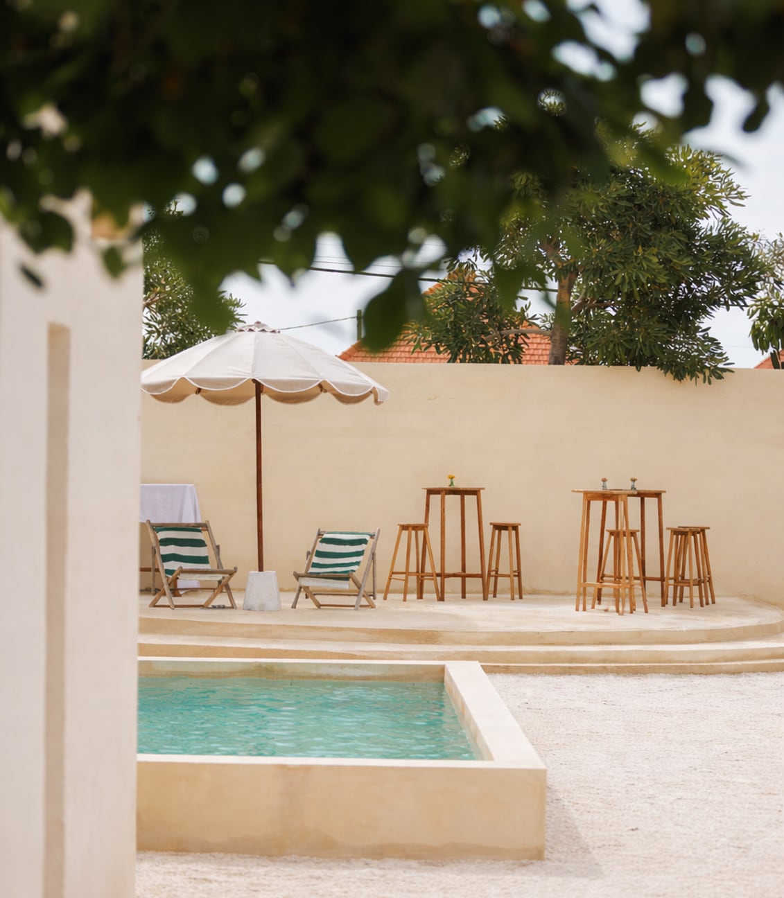 Beautiful mediteranean umbrellas for rent at the Pool Studio.